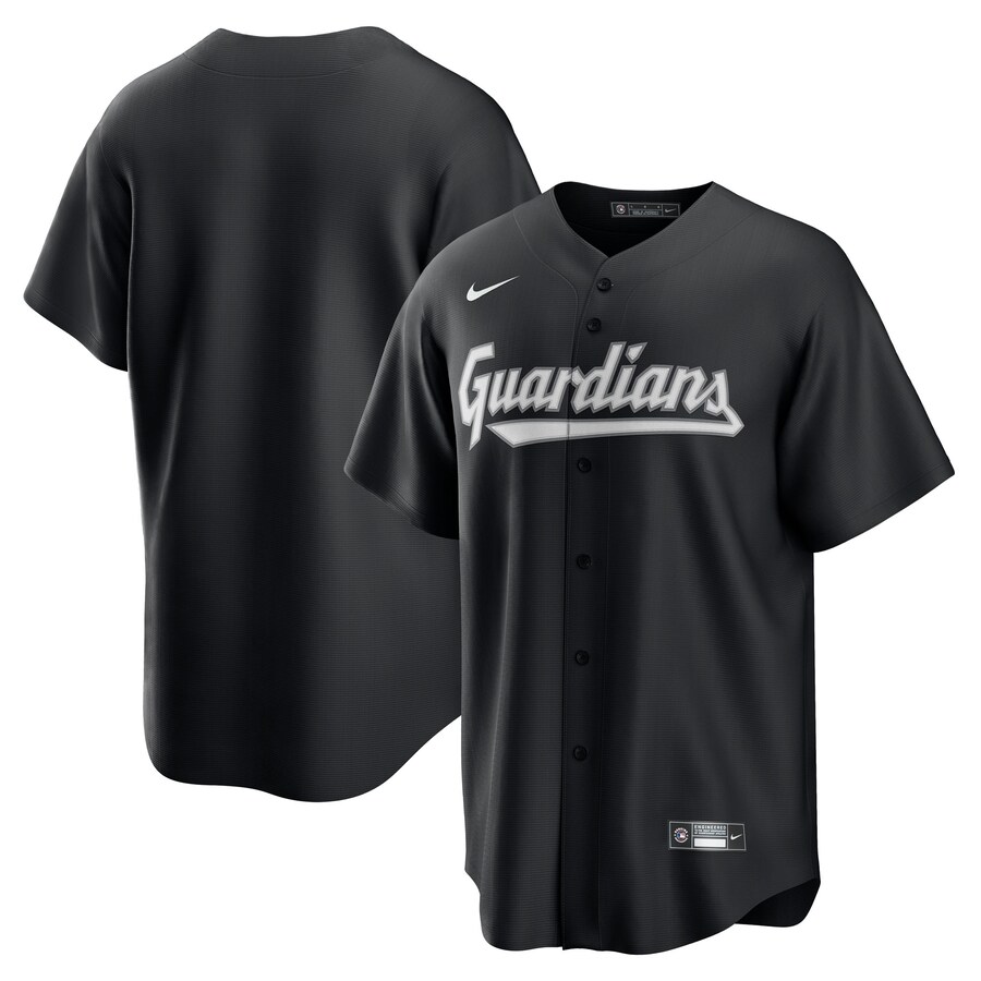 Men's Cleveland Guardians Nike Black Lights Out Replica Jersey - Jersey