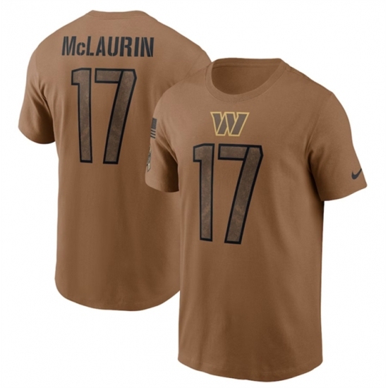 Men's Washington Commanders #17 Terry McLaurin 2023 Brown Salute To Service T Shirt - Jersey