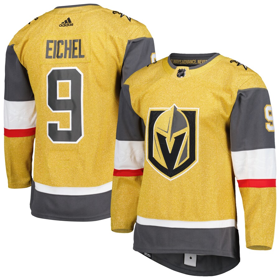 Men's Vegas Golden Knights Jack Eichel adidas Gold Alternate Primegreen Authentic Pro Player Jersey - Jersey