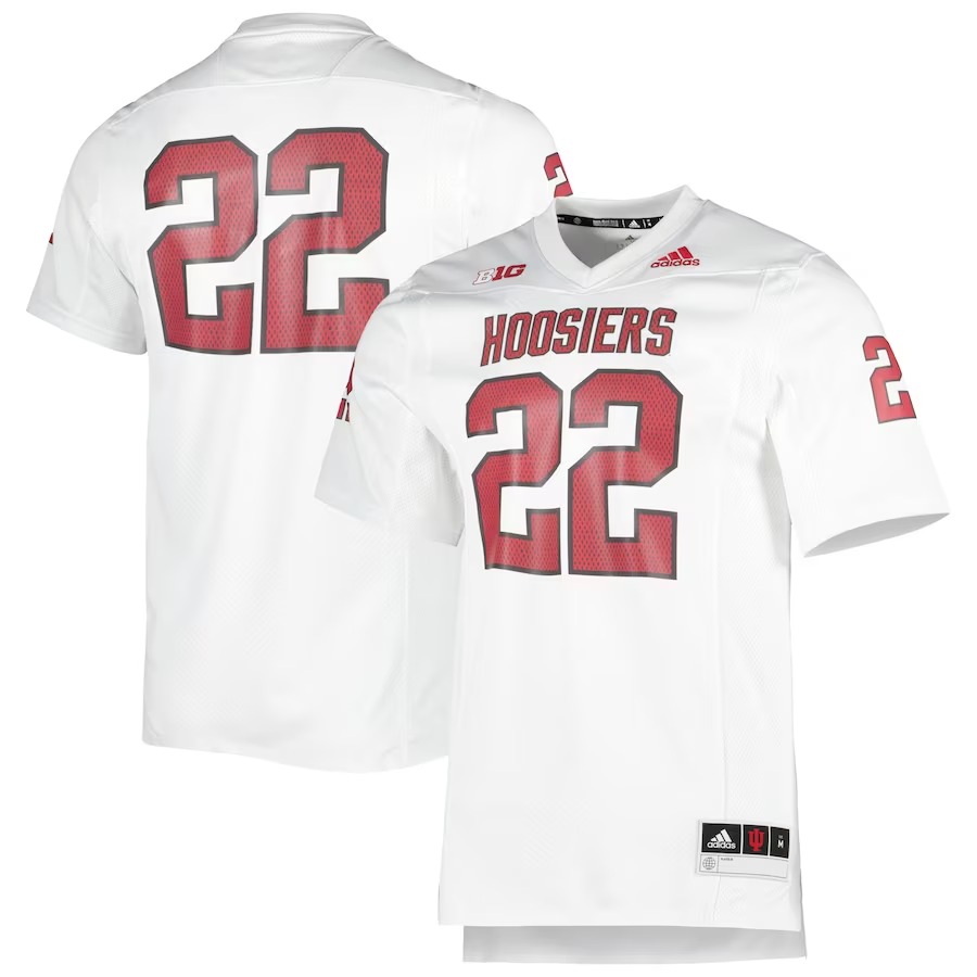 #22 Indiana Hoosiers adidas 90s Away Premier Strategy Jersey - White - Jersey