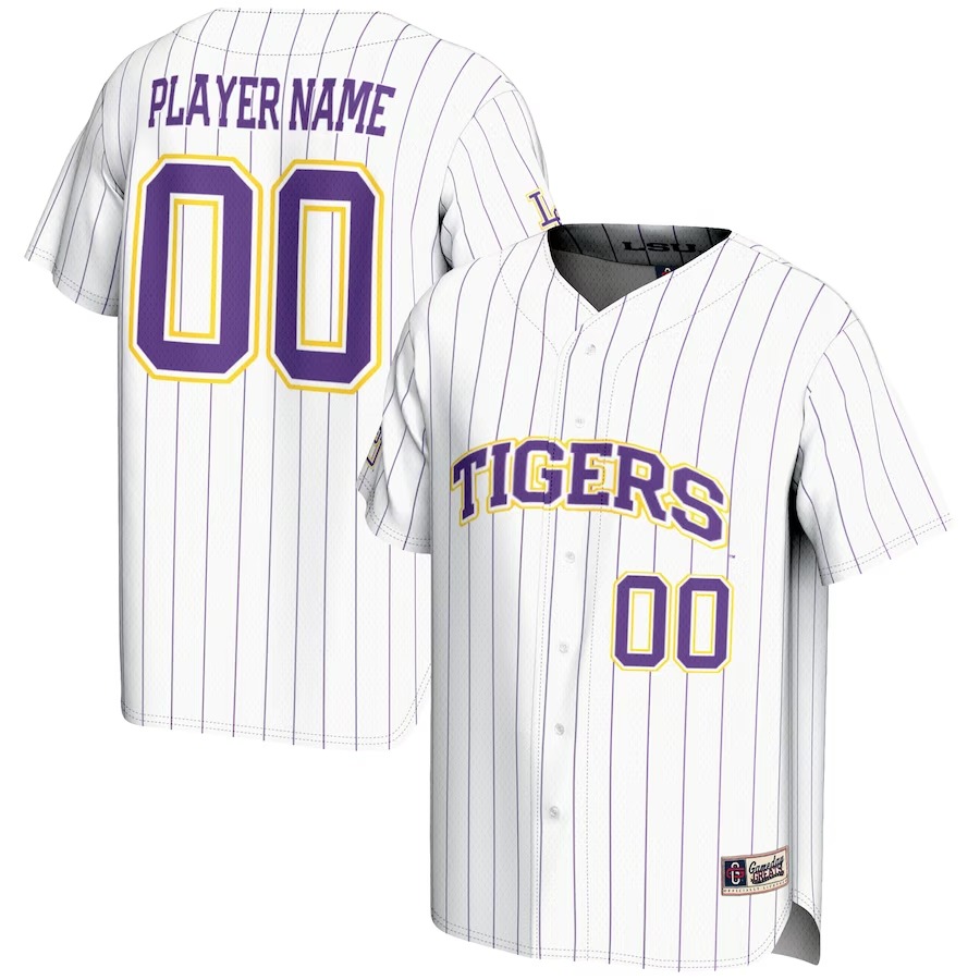 LSU Tigers GameDay Greats Youth NIL Pick-A-Player Lightweight Baseball Jersey - White - Jersey