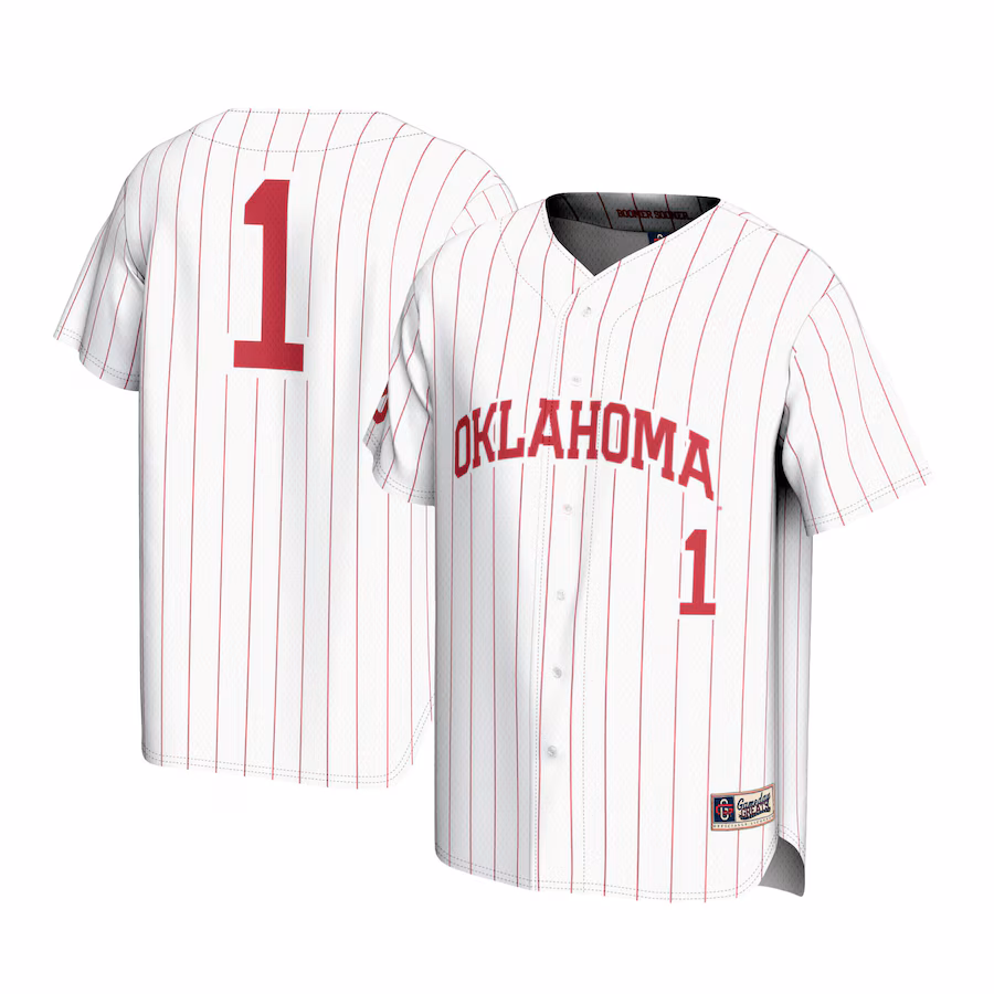 #1 Oklahoma Sooners GameDay Greats Youth Lightweight Baseball Jersey - White - Jersey