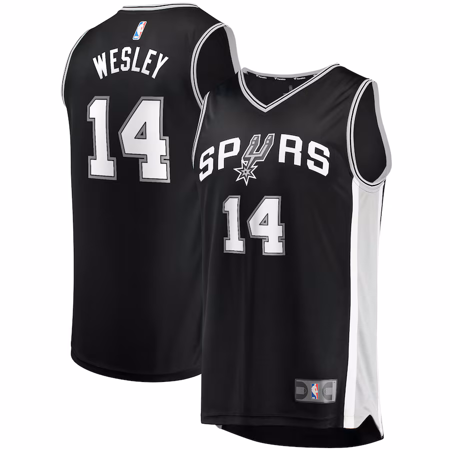 Men's San Antonio Spurs Blake Wesley Fanatics Black Fast Break Replica Player Jersey - Icon Edition - Jersey