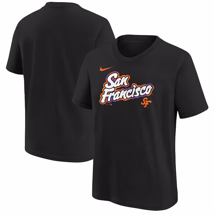 Youth San Francisco Giants Nike Black 2025 City Connect Wordmark T-Shirt - Jersey