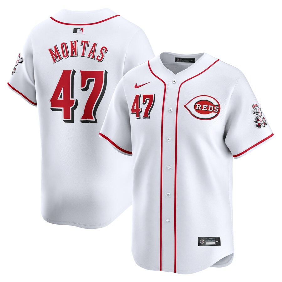 Men's Cincinnati Reds Frankie Montas Nike White Home Limited Player Jersey - Jersey