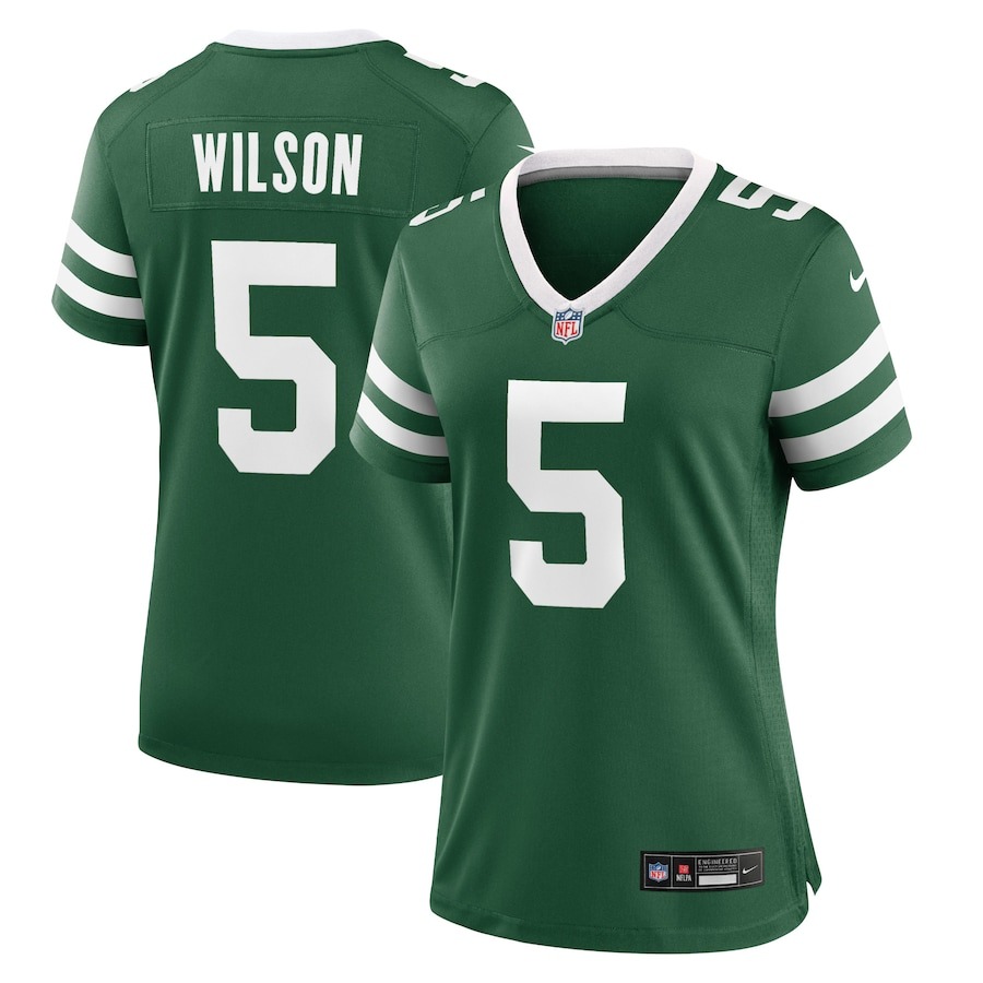 Women's New York Jets Garrett Wilson Nike Legacy Green Game Jersey - Jersey