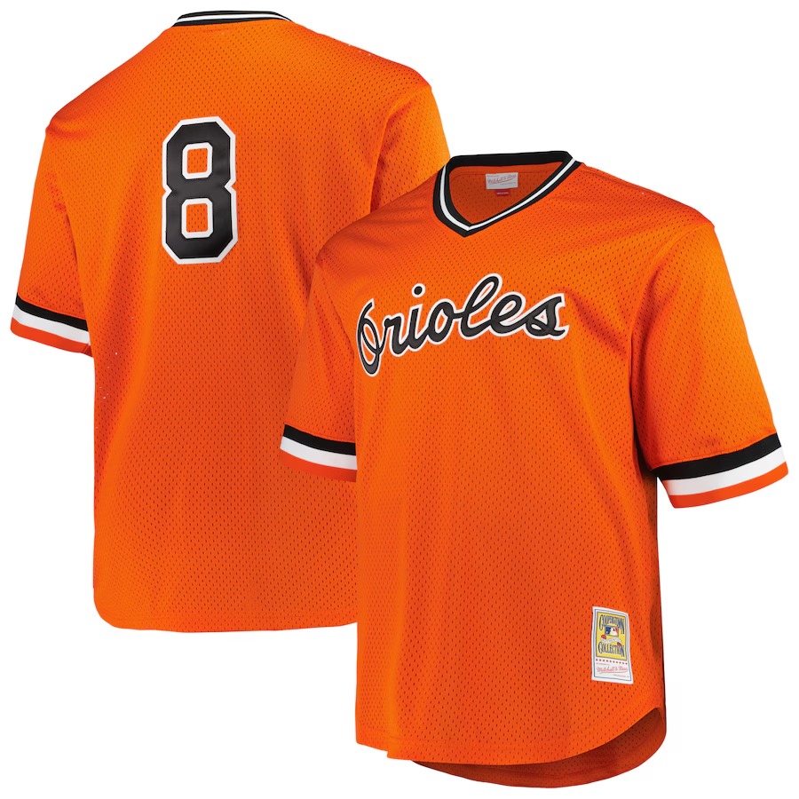 Men's Baltimore Orioles Cal Ripken Jr. Profile Orange Big & Tall Cooperstown Collection Mesh Batting Practice Jersey - Jersey