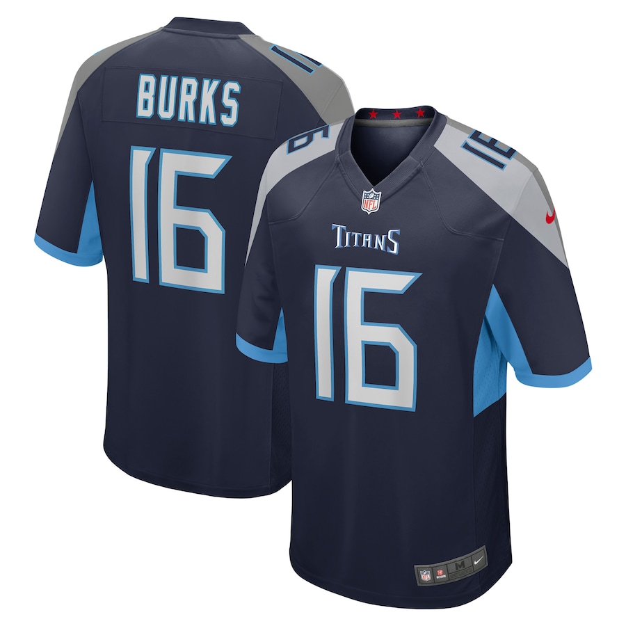 Men's Tennessee Titans Treylon Burks Nike Navy Player Game Jersey - Jersey