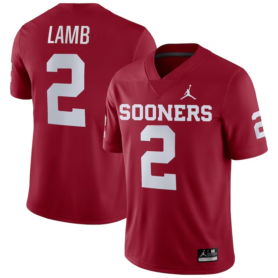 CeeDee Lamb Oklahoma Sooners Jordan Brand Player Game Jersey - Crimson - Jersey