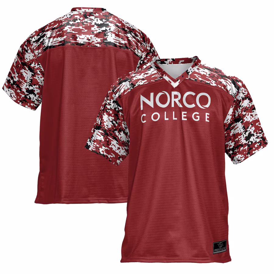 Youth ProSphere  Red Norco College Mustangs Camo Football Jersey - Jersey