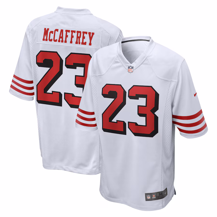 Men's San Francisco 49ers Christian McCaffrey Nike White Game Jersey - Jersey