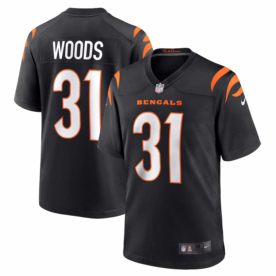 Men's Cincinnati Bengals Ickey Woods Nike Black Retired Player Game Jersey - Jersey