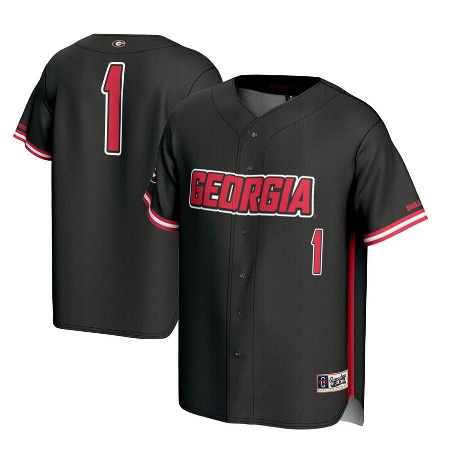 #1 Georgia Bulldogs GameDay Greats Lightweight Baseball Jersey - Black - Jersey