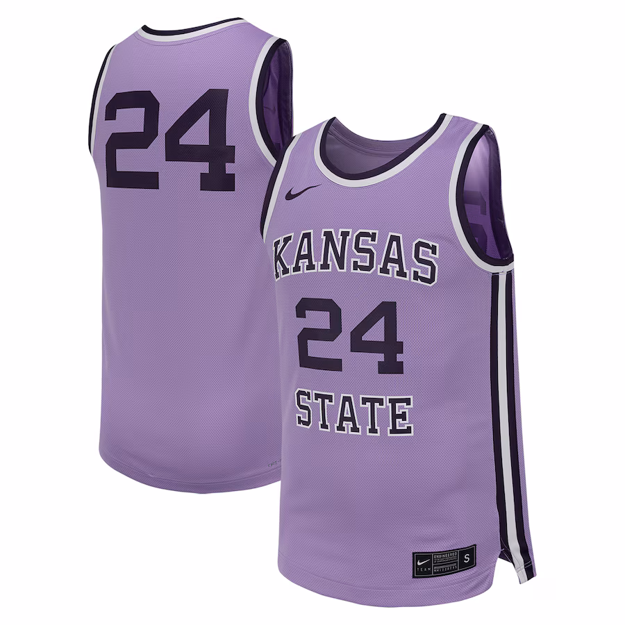 #24 Kansas State Wildcats Nike Replica Basketball Jersey - Lavender - Jersey