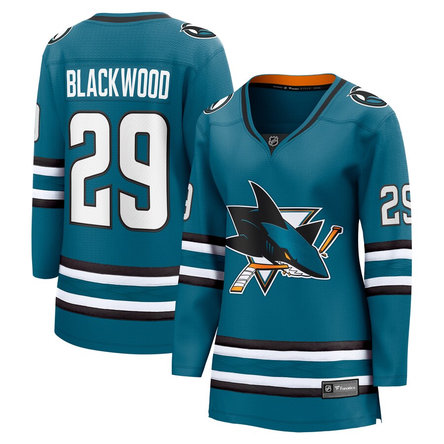 Women's San Jose Sharks Mackenzie Blackwood Fanatics Branded Teal Home Breakaway Player Jersey - Jersey