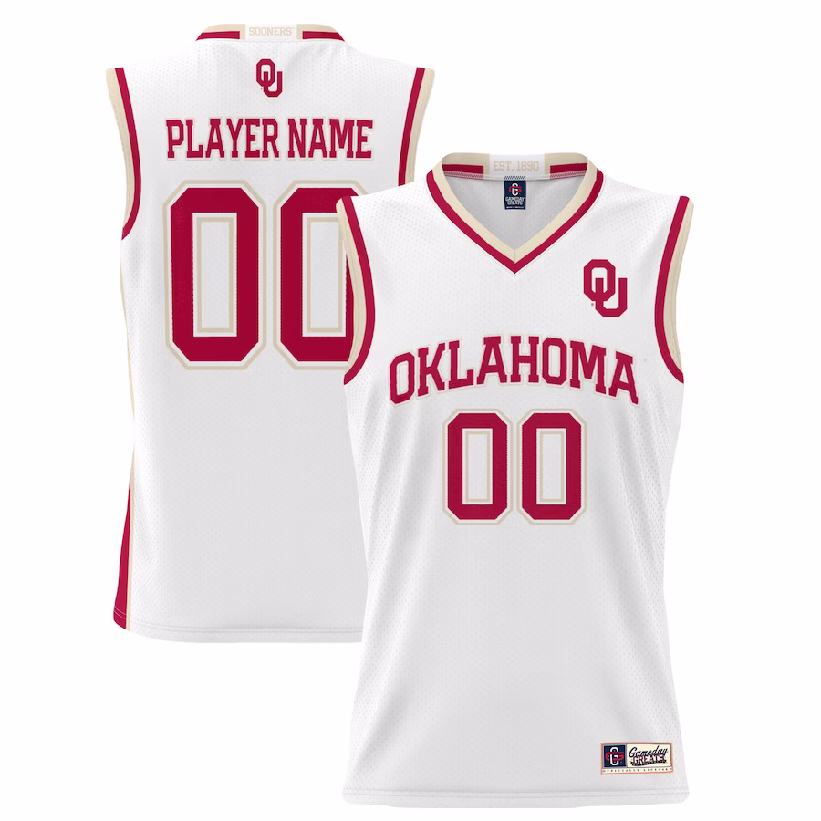 Oklahoma Sooners GameDay Greats Youth NIL Pick-A-Player Lightweight Basketball Jersey - White - Jersey