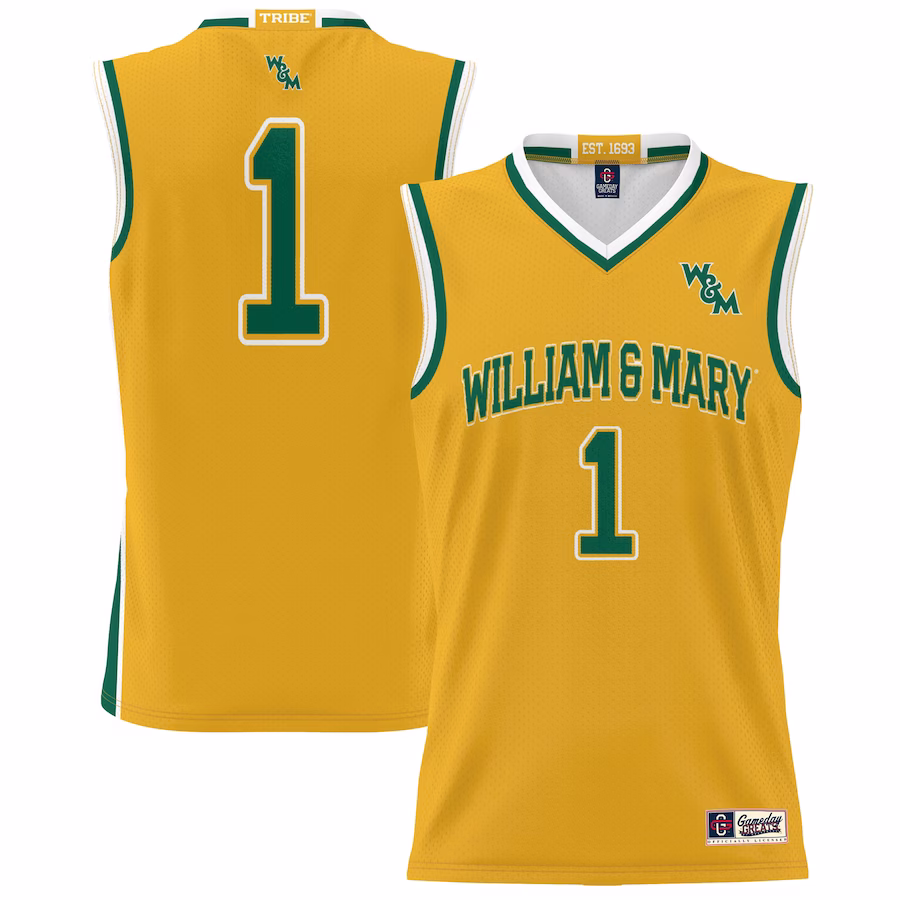 #1 William & Mary Tribe GameDay Greats Youth Lightweight Basketball Jersey - Gold - Jersey