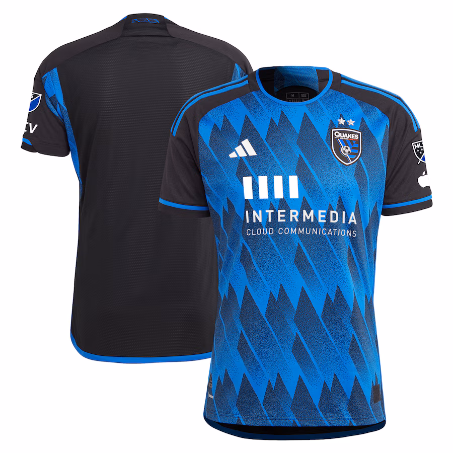 Men's San Jose Earthquakes adidas Blue 2023 Active Fault Jersey Authentic Jersey - Jersey
