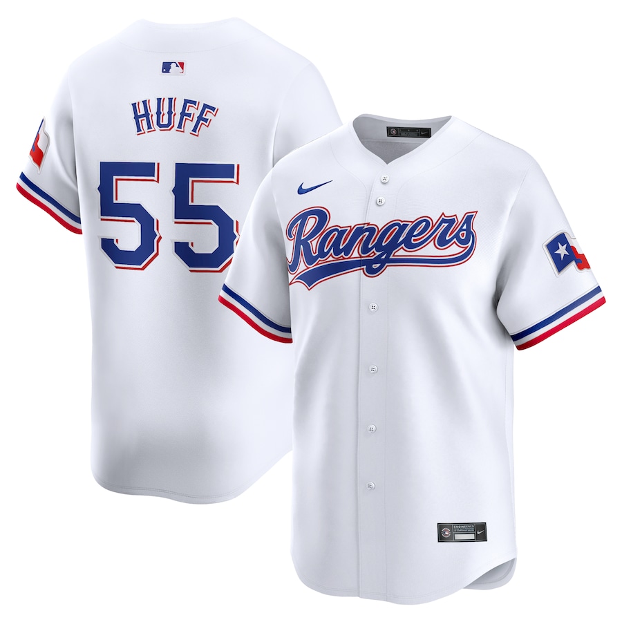Men's Texas Rangers Sam Huff Nike White Home Limited Player Jersey - Jersey