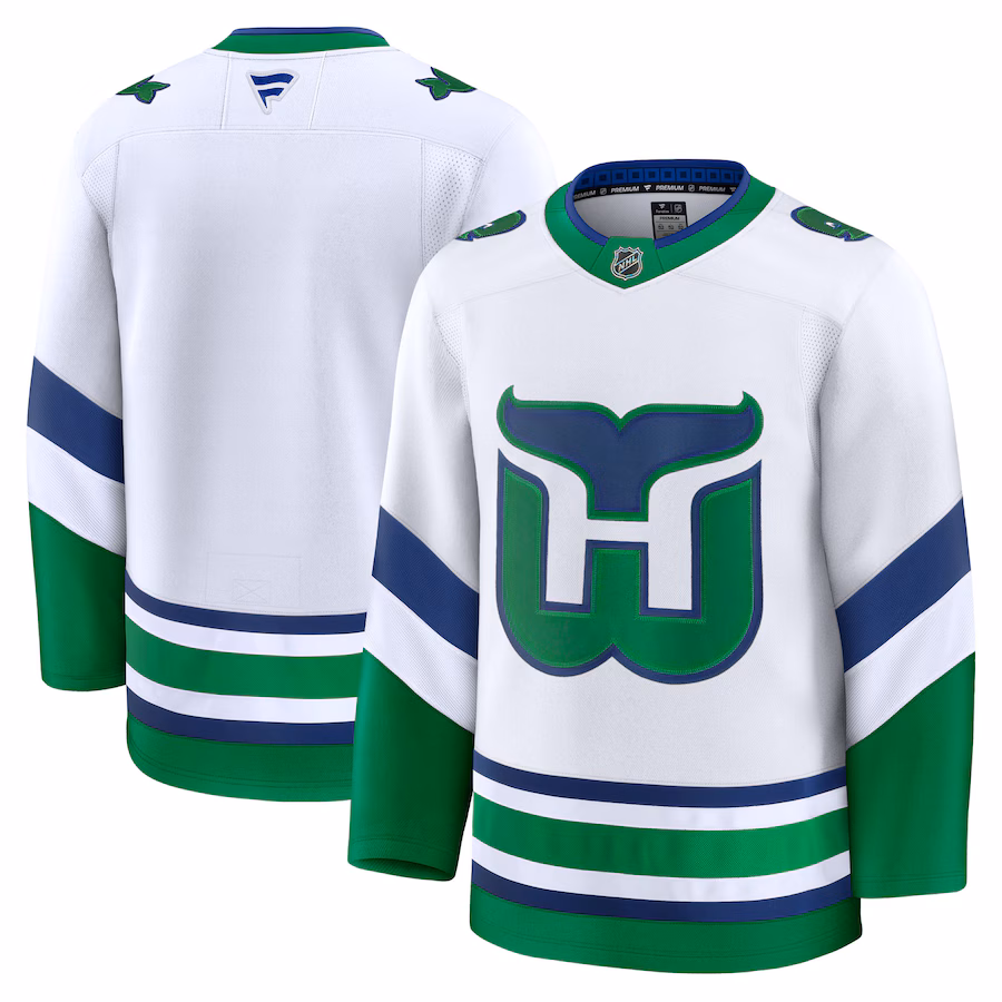 Men's Carolina Hurricanes Fanatics White Throwback Premium Jersey - Jersey
