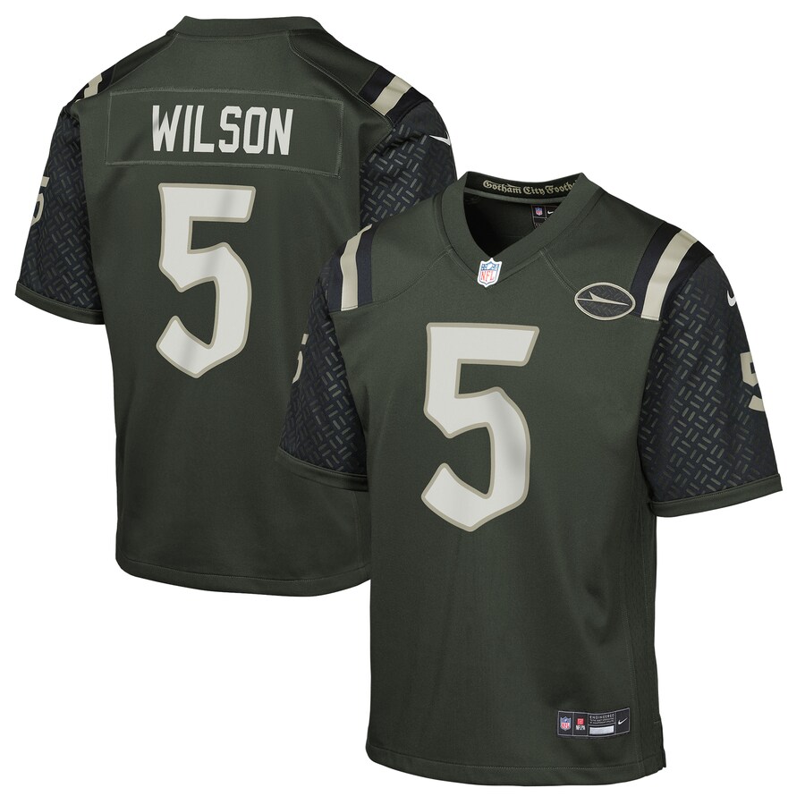 Youth New York Jets Garrett Wilson Nike Gotham Green 2025 Rivalries Collection Game Jersey - Jersey