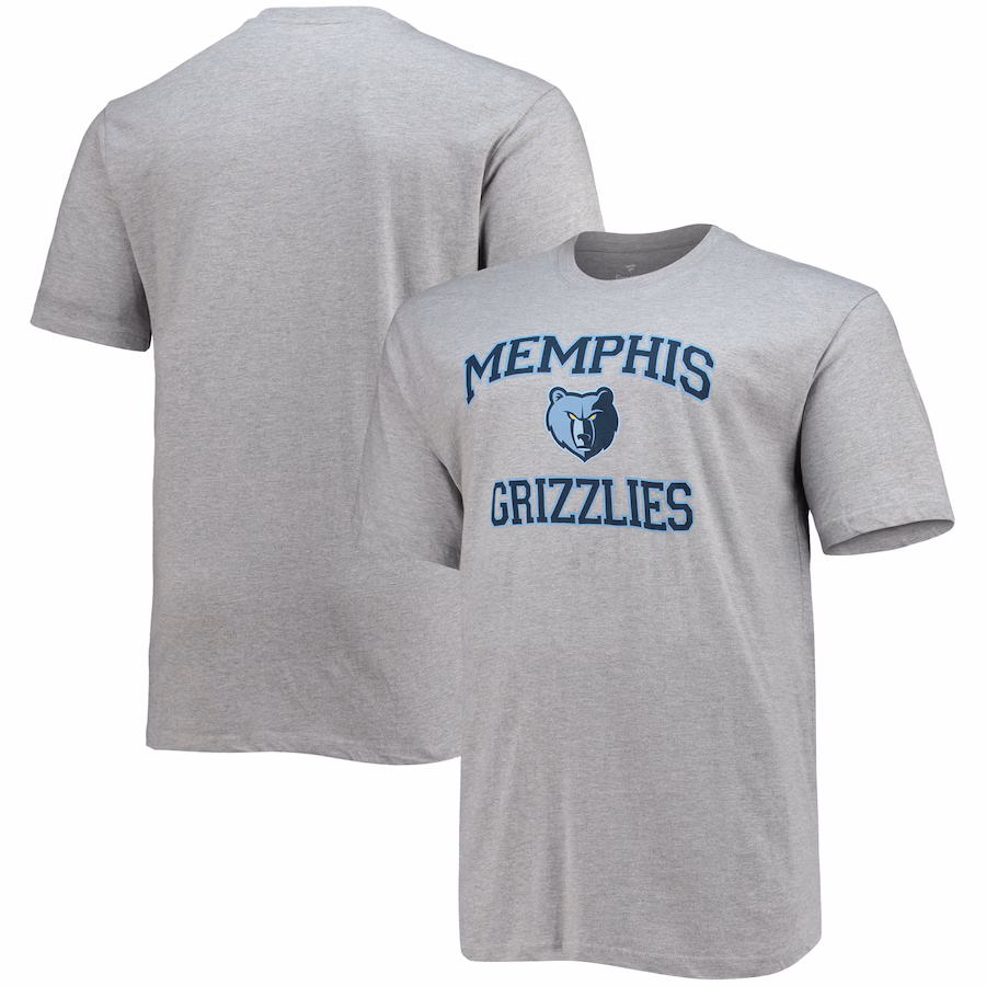 Men's Memphis Grizzlies Heathered Gray Big & Tall Heart & Soul T-Shirt - Jersey