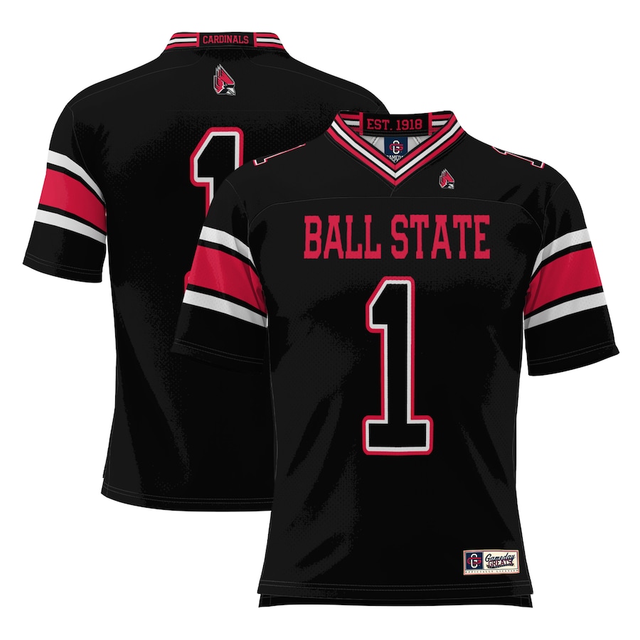 #1 Ball State Cardinals GameDay Greats Football Jersey - Black - Jersey