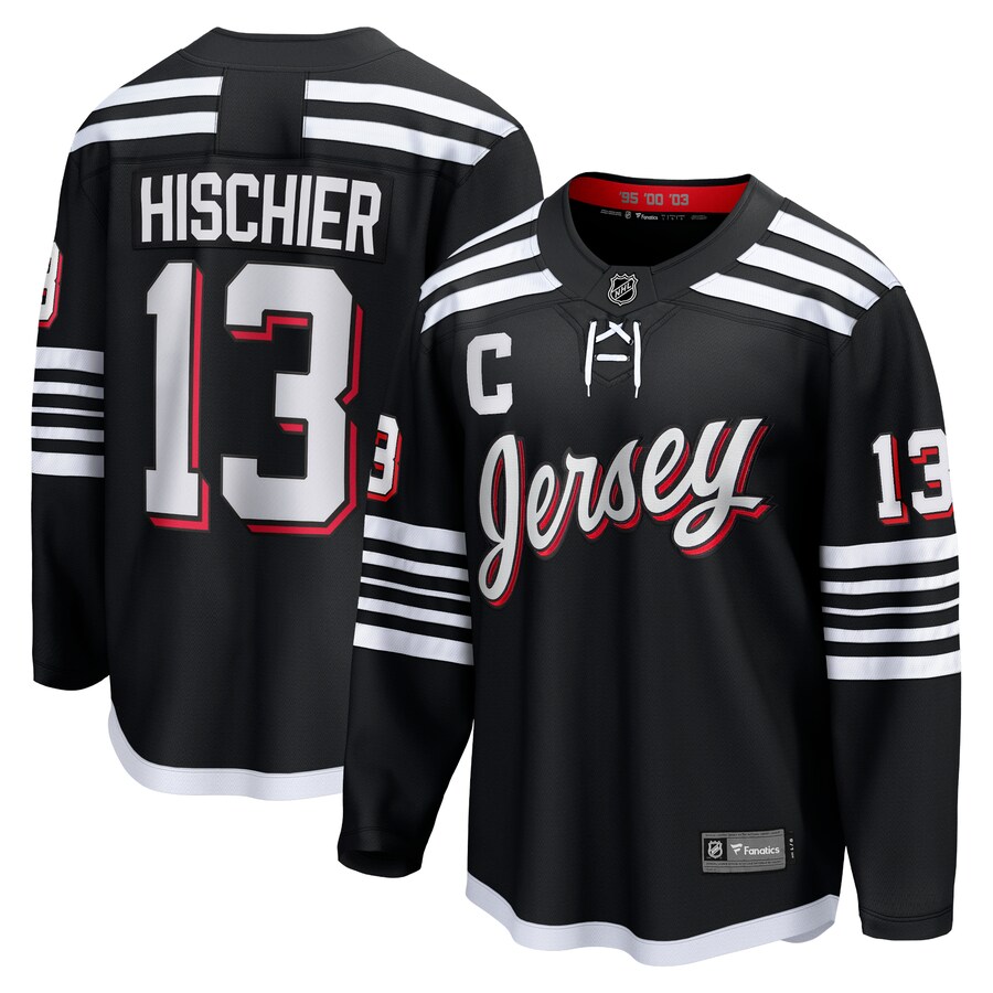 Men's New Jersey Devils Nico Hischier Fanatics Branded Black Alternate Premier Breakaway Player Jersey - Jersey