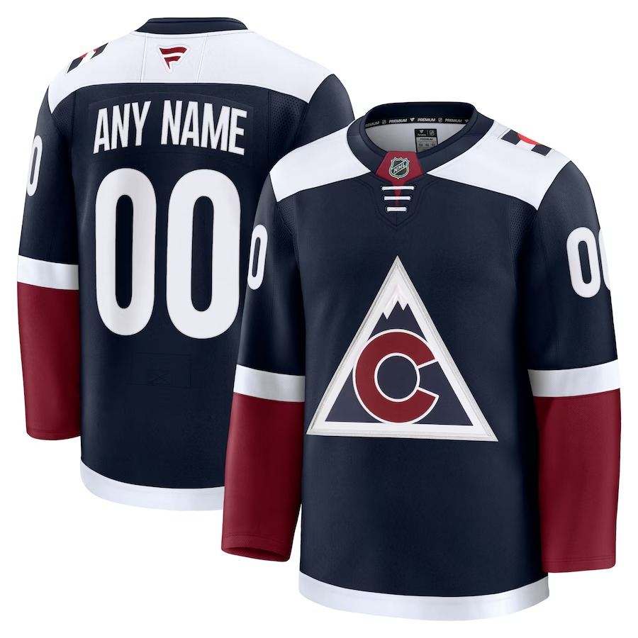 Men's Colorado Avalanche Fanatics Navy Alternate Premium Custom Jersey - Jersey