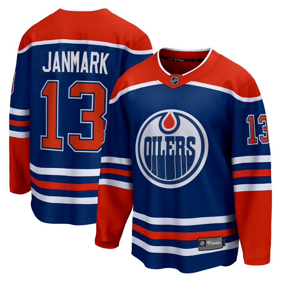 Men's Edmonton Oilers Mattias Janmark Fanatics Branded Royal Home Breakaway Jersey - Jersey