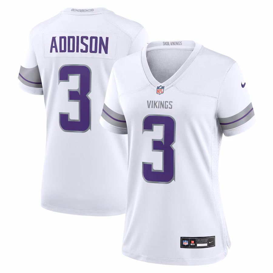 Women's Minnesota Vikings Jordan Addison Nike White Alternate Game Player Jersey - Jersey