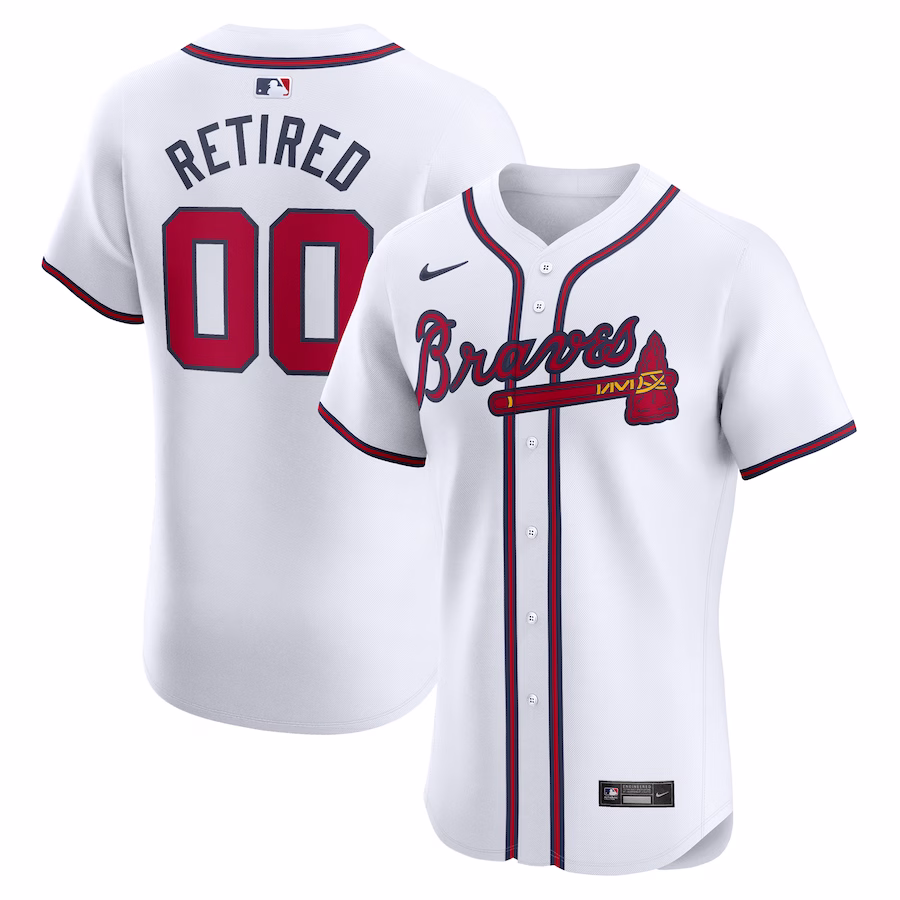 Men's Atlanta Braves Nike White Home Elite Pick-A-Player Retired Roster Jersey - Jersey