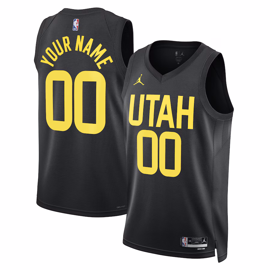 Unisex Utah Jazz Jordan Brand Black 2022/23 Swingman Custom Jersey - Statement Edition - Jersey