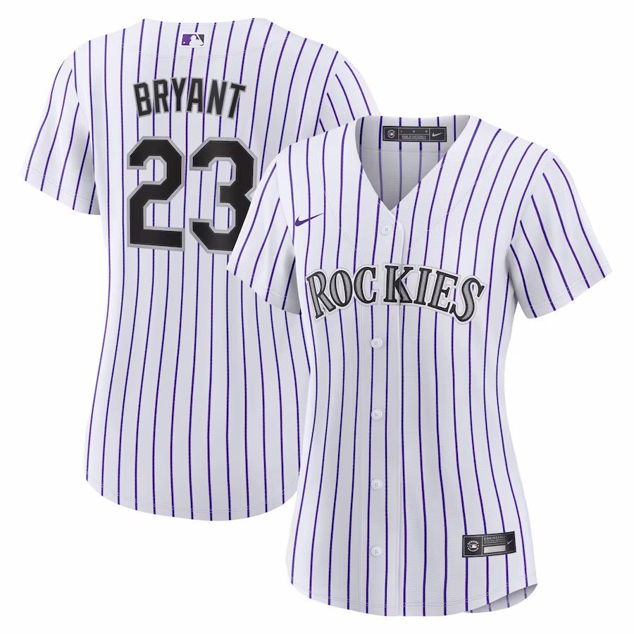 Women's Colorado Rockies Kris Bryant Nike White/Purple Replica Player Jersey - Jersey