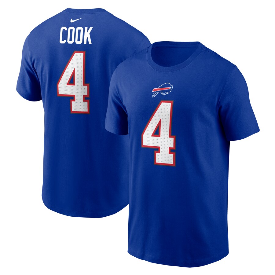 Men's Buffalo Bills James Cook Nike Royal Name & Number T-Shirt - Jersey