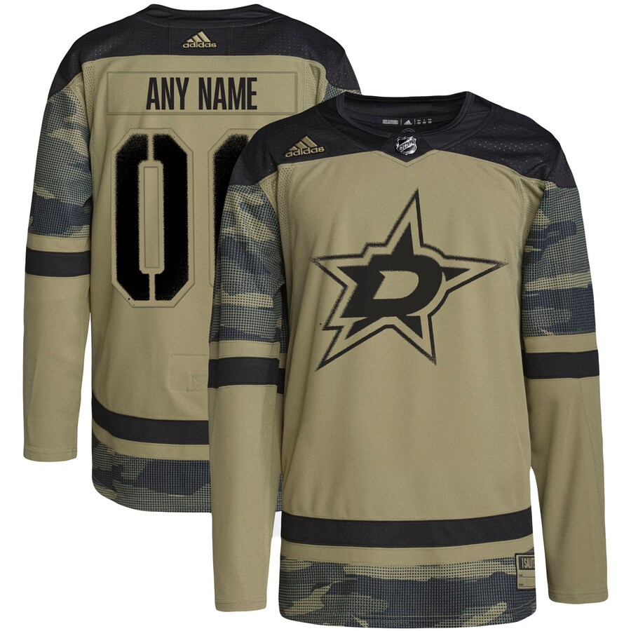 Men's Dallas Stars adidas Camo Military Appreciation Team Authentic Custom Practice Jersey - Jersey