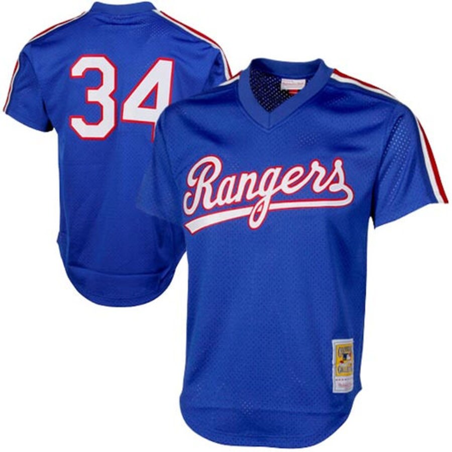 Men's Texas Rangers Nolan Ryan Mitchell & Ness Royal 1989 Authentic Cooperstown Collection Mesh Batting Practice Jersey - Jersey