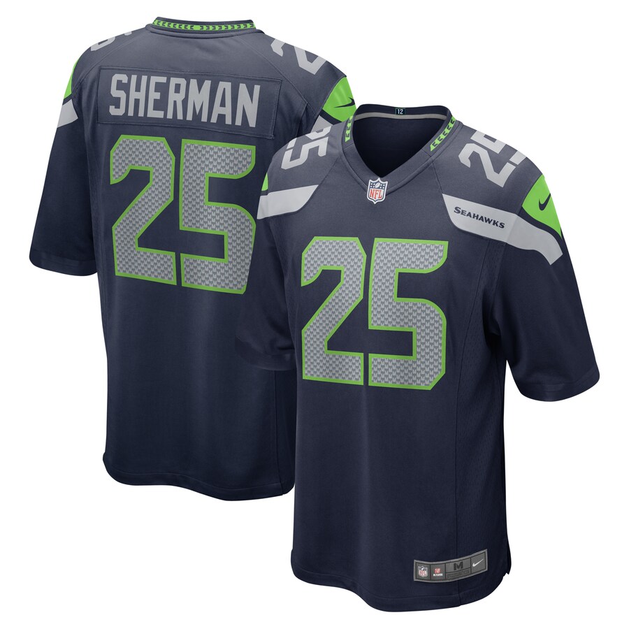Men's Seattle Seahawks Richard Sherman Nike College Navy Retired Game Jersey - Jersey