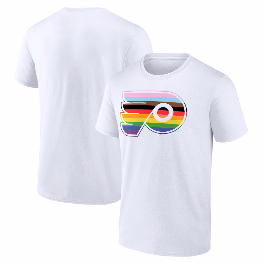 Men's Philadelphia Flyers White Team Pride Logo T-Shirt - Jersey