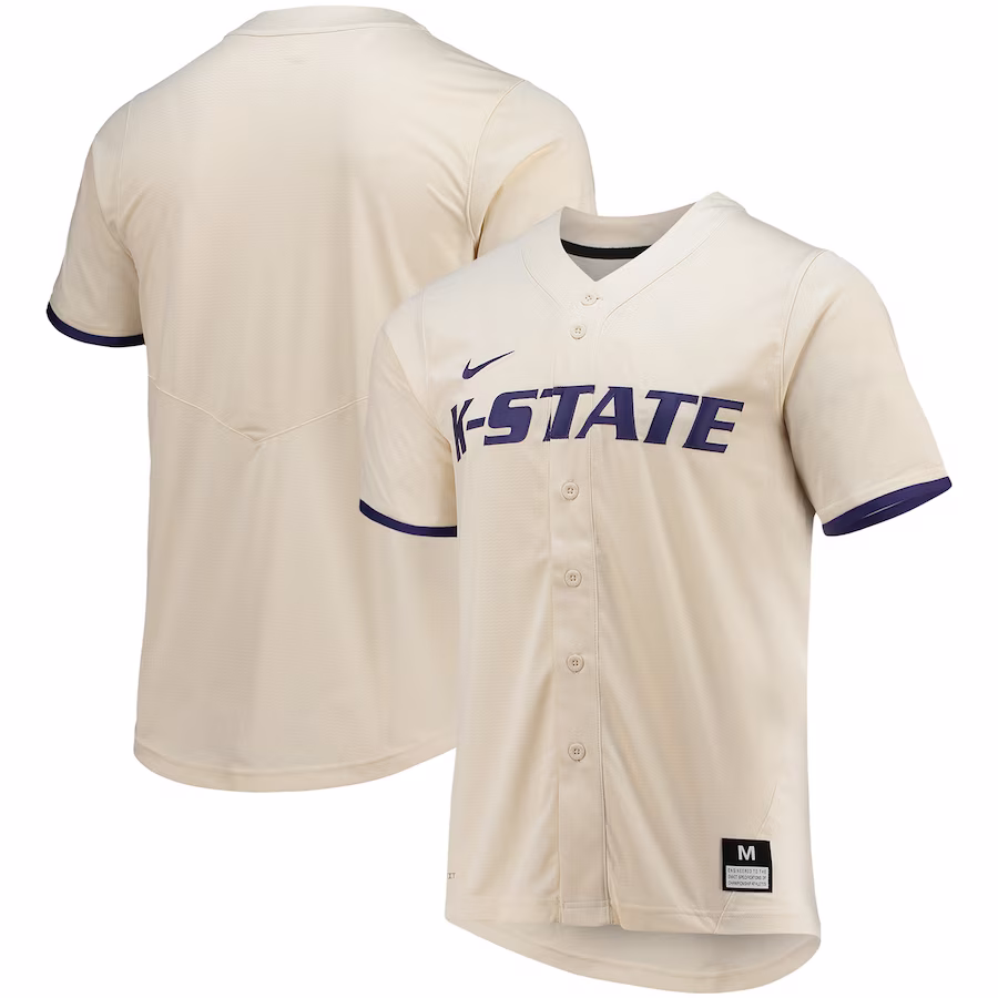 Kansas State Wildcats Nike Replica Baseball Jersey - Natural - Jersey
