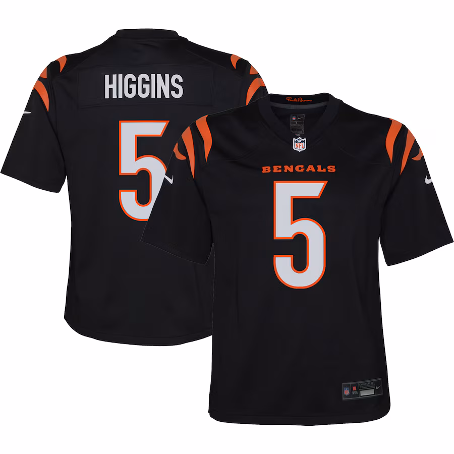 Youth Cincinnati Bengals Tee Higgins Nike Black Game Jersey - Jersey