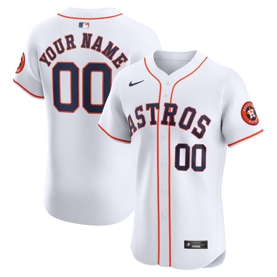 Men's Houston Astros Nike White Home Elite Custom Jersey - Jersey