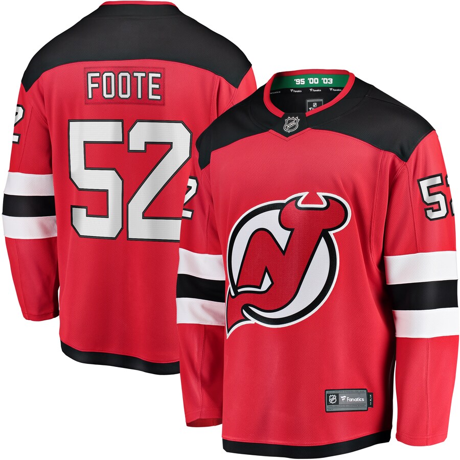 Men's New Jersey Devils Cal Foote Fanatics Branded Red Home Breakaway Jersey - Jersey