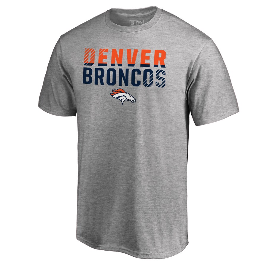 Men's Denver Broncos Ash Iconic Collection Fade Out T-Shirt - Jersey