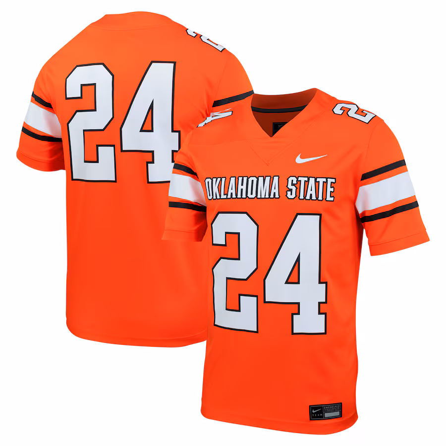 Men's Nike #24 Orange Oklahoma State Cowboys Untouchable Football Jersey - Jersey