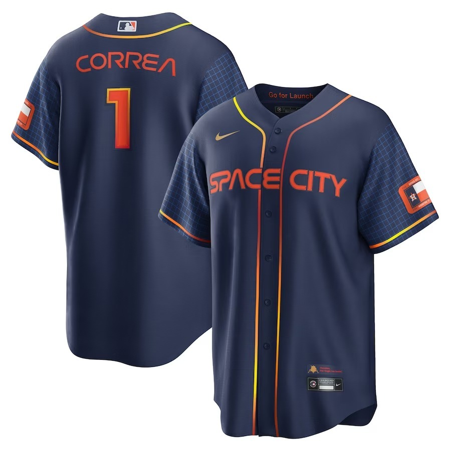 Men's Houston Astros Carlos Correa Nike Navy City Connect Replica Player Jersey - Jersey