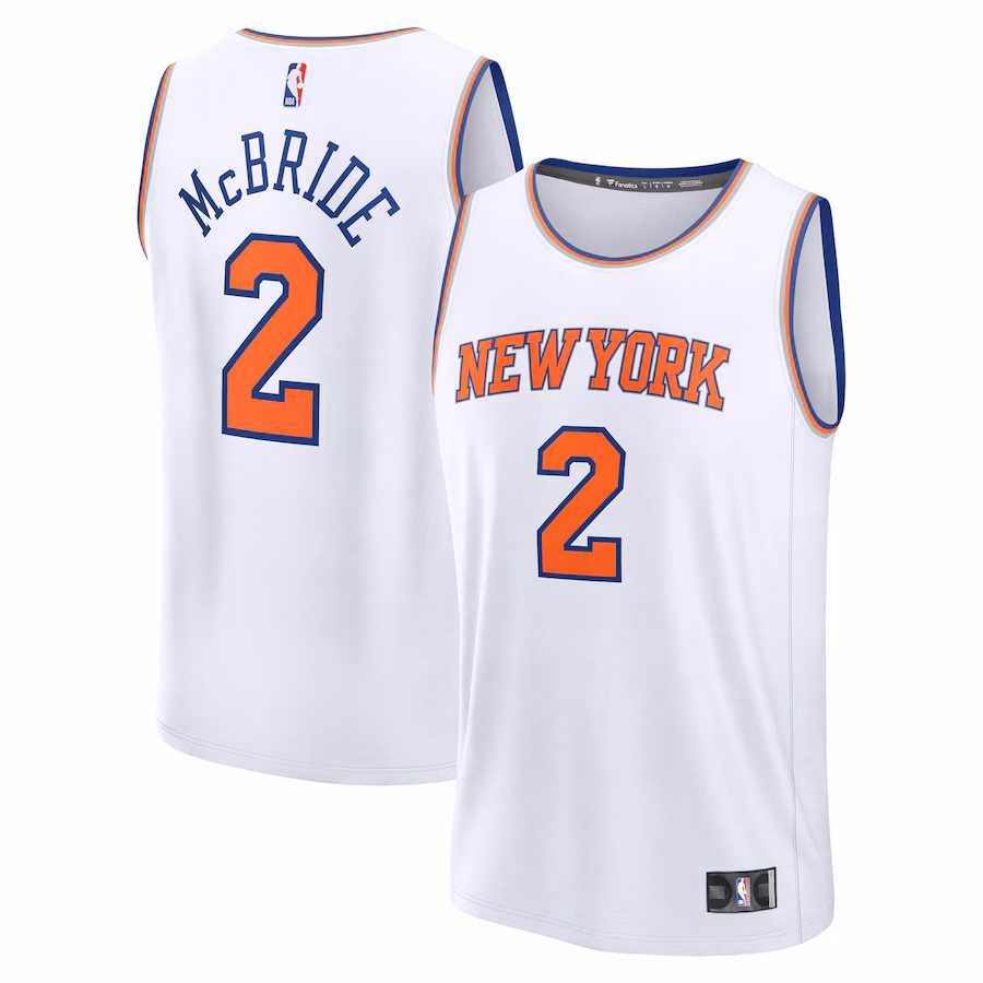 Men's New York Knicks Miles McBride Fanatics White Fast Break Replica Player Jersey - Association Edition - Jersey