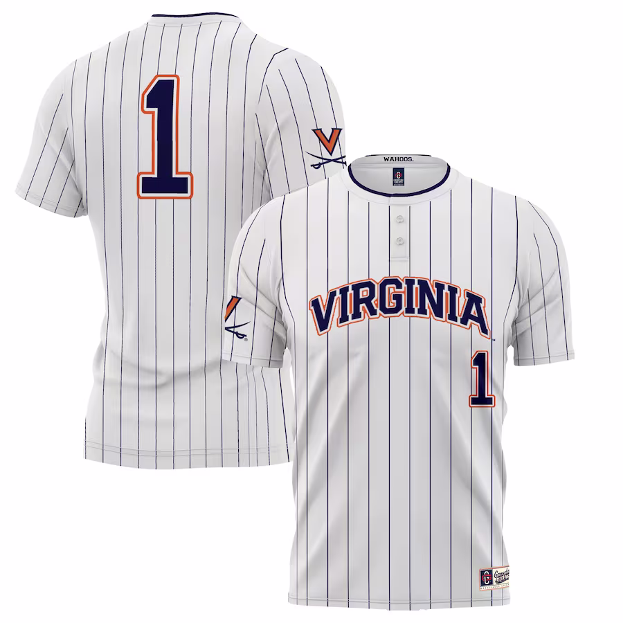 #1 Virginia Cavaliers GameDay Greats Unisex Lightweight Softball Jersey - White - Jersey