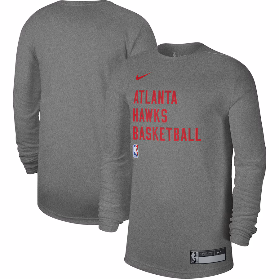 Unisex Atlanta Hawks Nike Heather Gray 2023/24 Legend On-Court Practice Performance Long Sleeve T-Shirt - Jersey