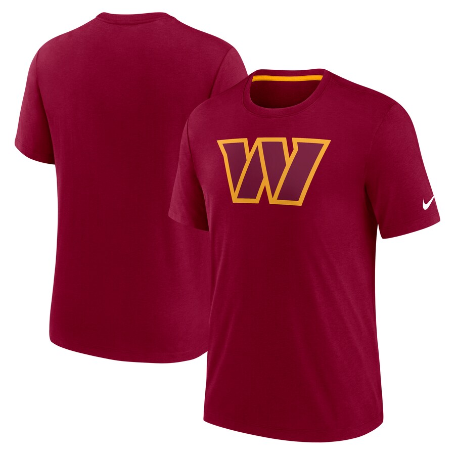 Men's Washington Commanders Nike Burgundy Playback Logo Tri-Blend T-Shirt - Jersey
